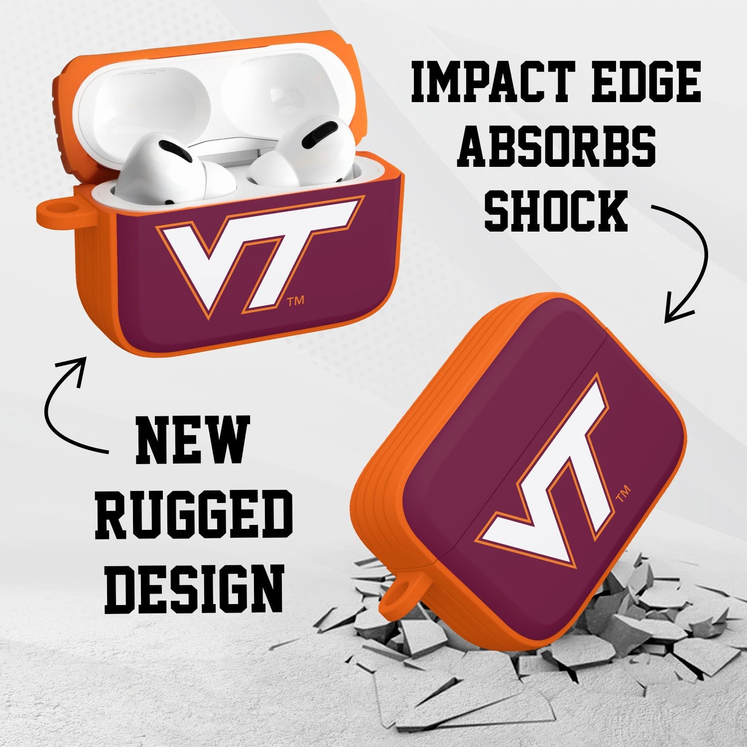 Virginia Tech Hokies HDX AirPods Pro 1 & 2 Case Cover | Affinity Bands 2
