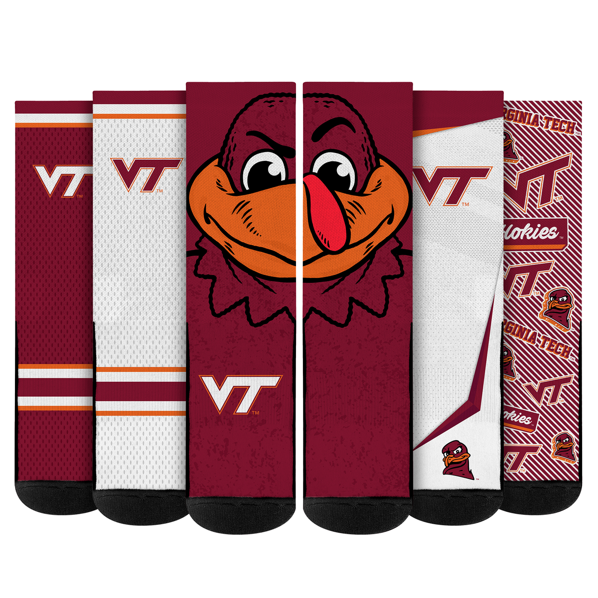 Virginia Tech Hokies - Super Fan Bundle 5-Pack | Rock 'Em Socks 1