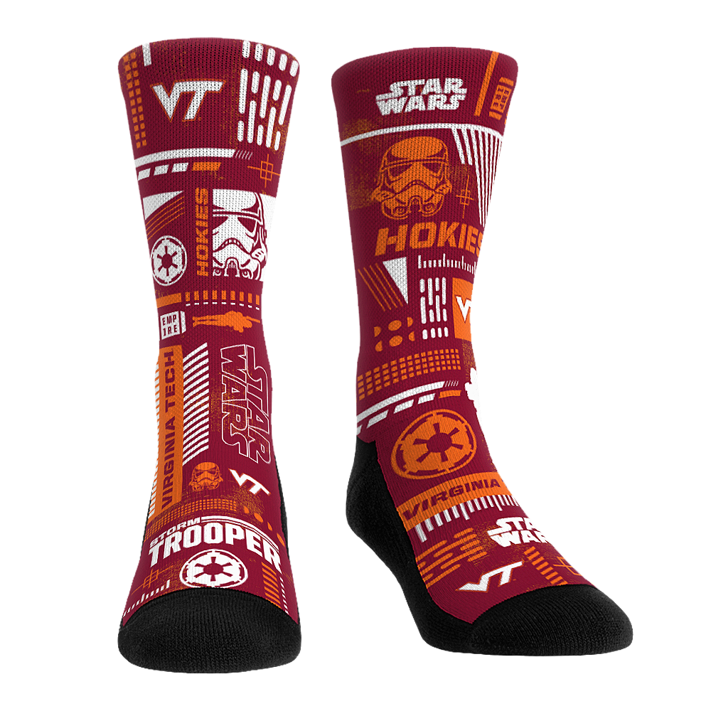 Virginia Tech Hokies - Star Wars  - Stormtrooper Pattern | Rock 'Em Socks 1