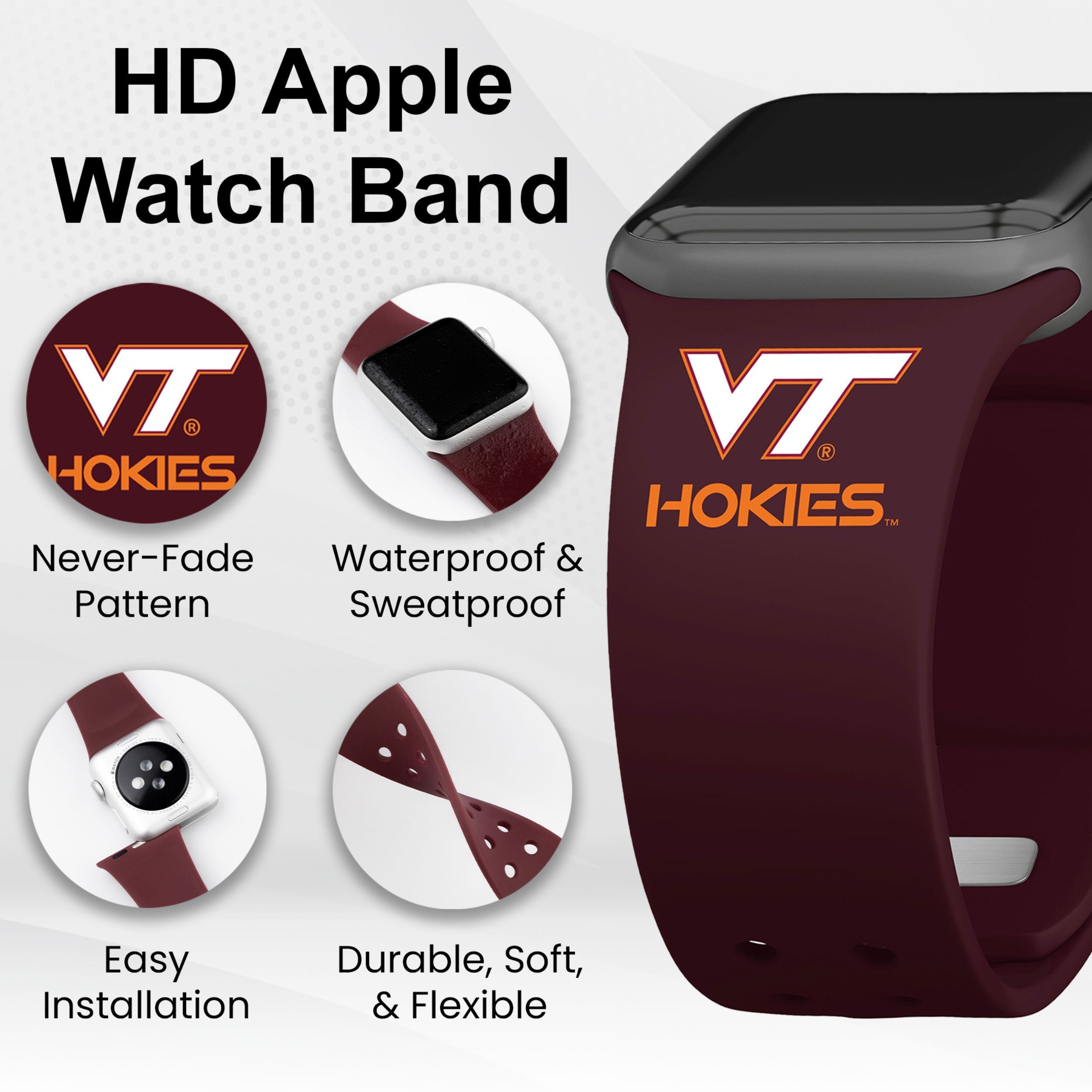 Virginia Tech Hokies HD Apple Watch Band 14