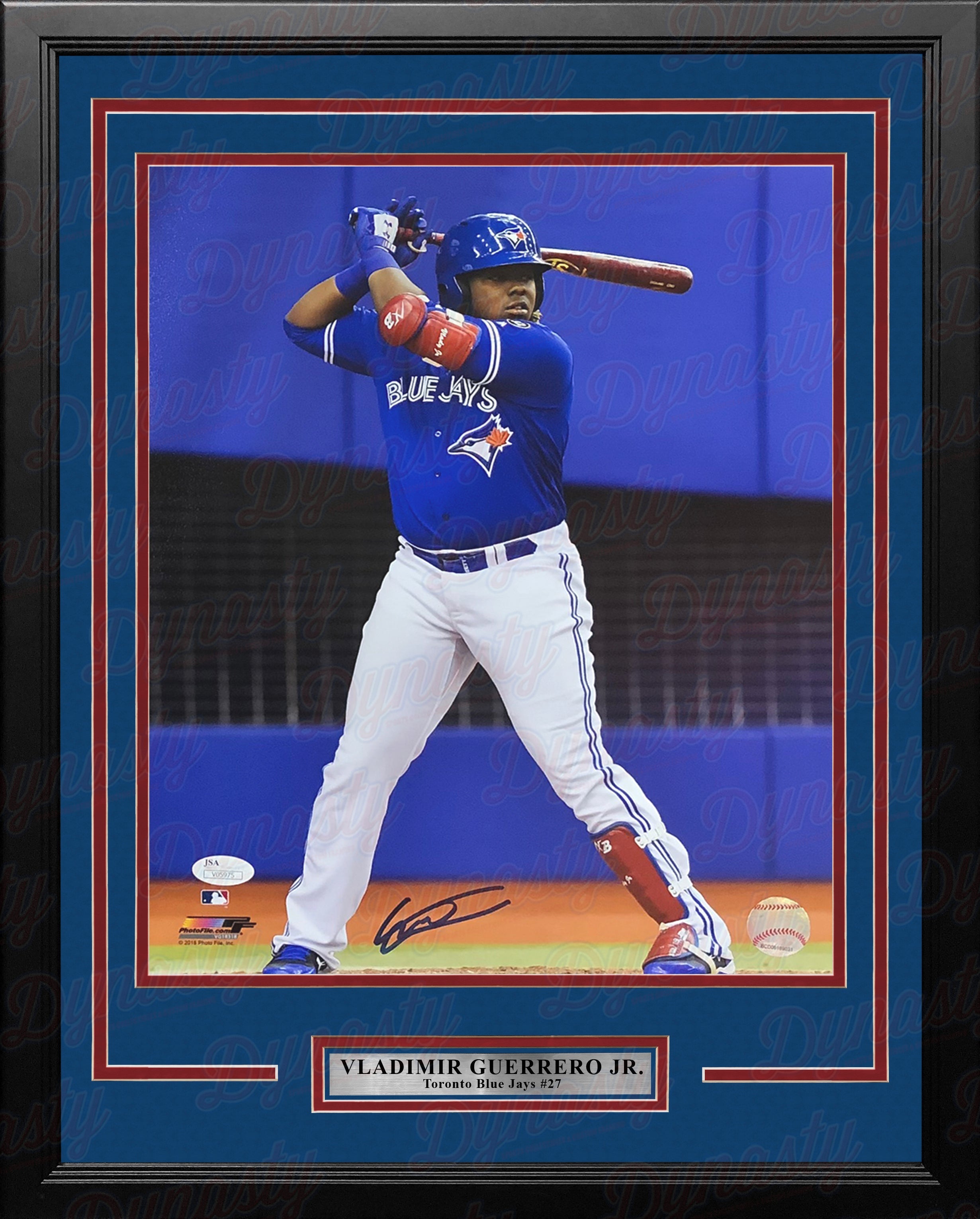 Vladimir Guerrero, Jr. At-Bat Toronto Blue Jays Autographed Framed Baseball Photo 2