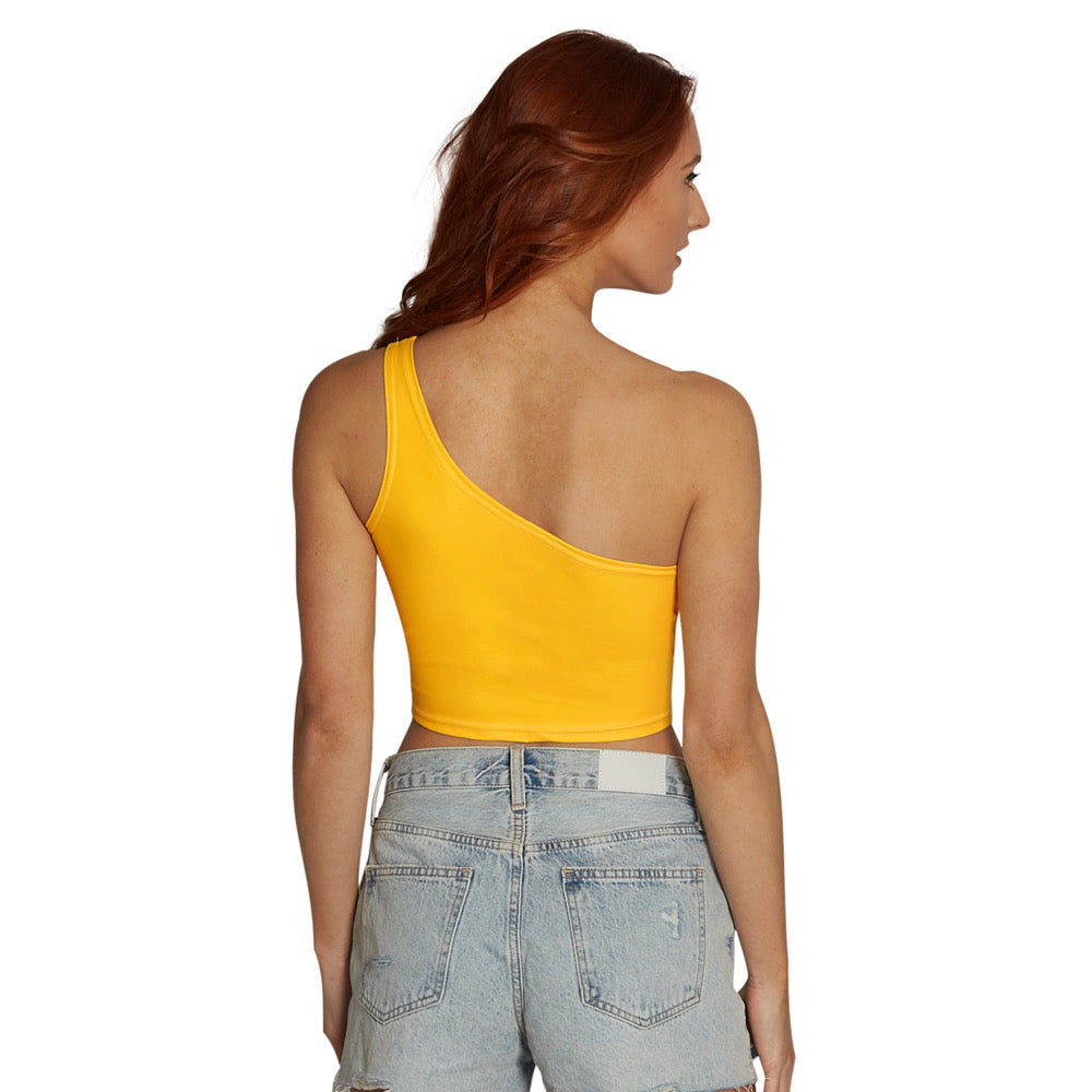 West Virginia Mountaineers Gold One Shoulder Top | lojobands