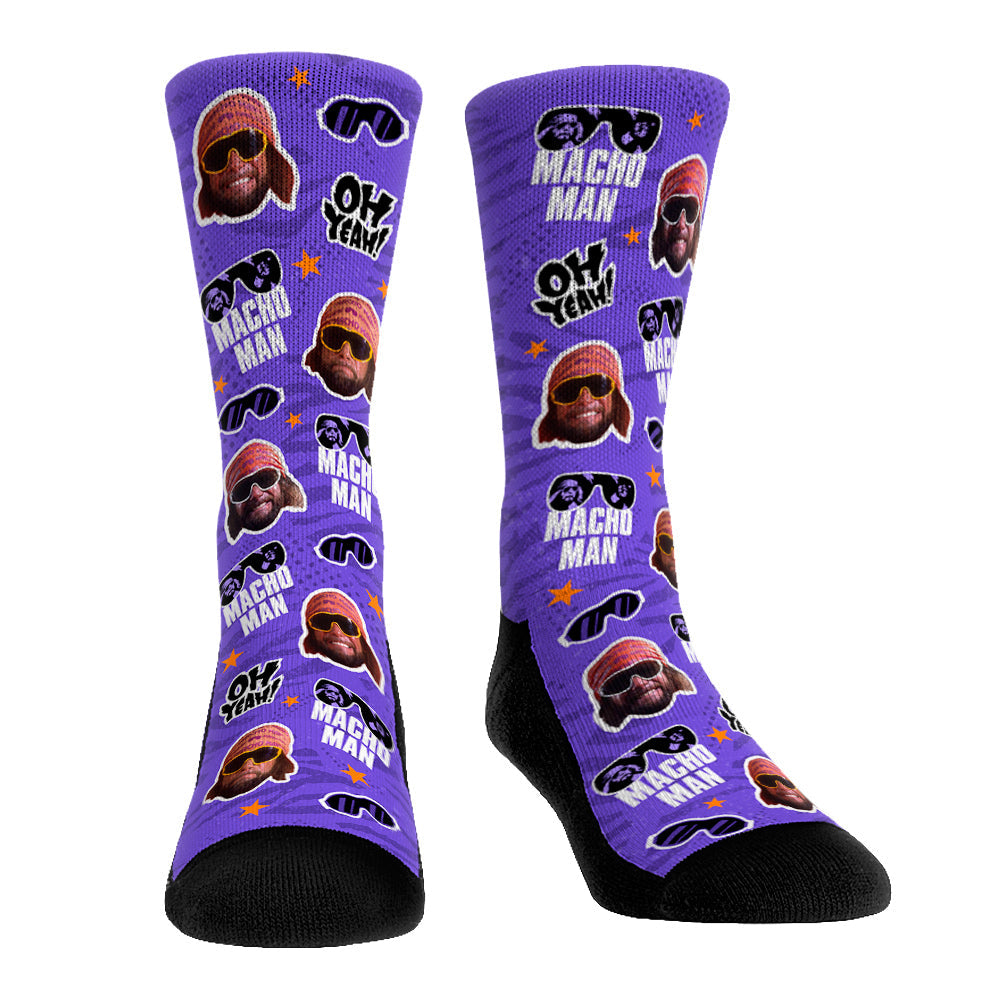Macho Man Randy Savage - Faces All-Over | Rock 'Em Socks 1