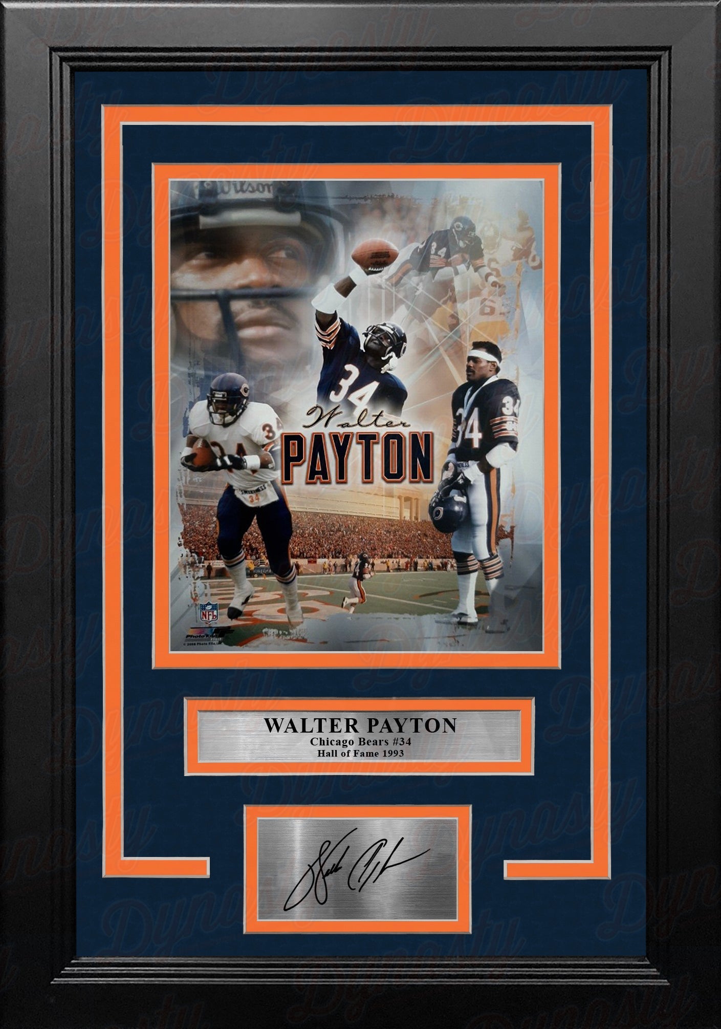 Walter Payton Chicago Bears 8" x 10" Framed Collage Football Photo with Engraved Autograph 1