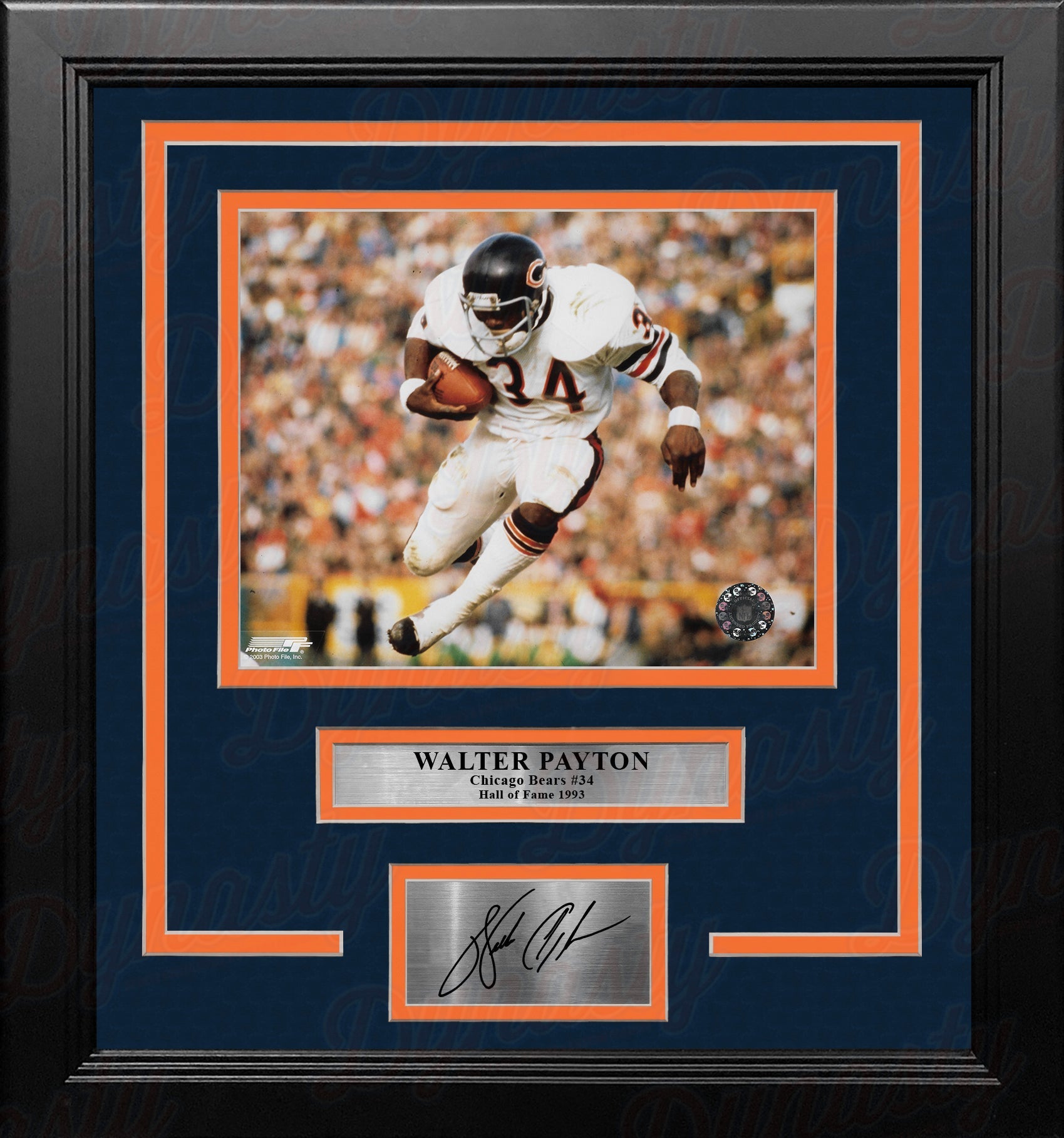 Walter Payton in Action Chicago Bears 8" x 10" Framed Football Photo with Engraved Autograph 1