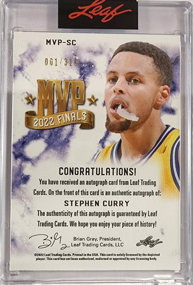 Steph Curry Finals MVP Photo & Autographed Card Golden State Warriors Framed Collage - 1/316 3