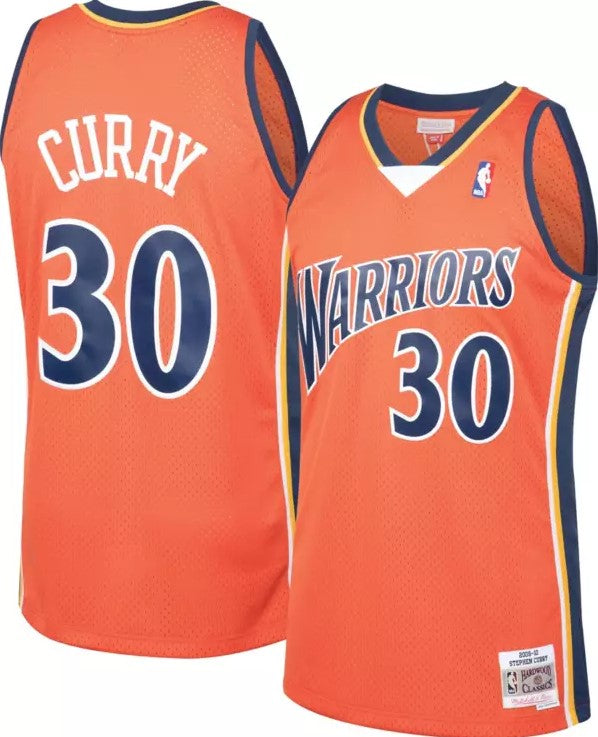 Steph Curry Golden State Warriors Mitchell & Ness Orange Hardwood Classics 2009-10 Swingman Jersey 1