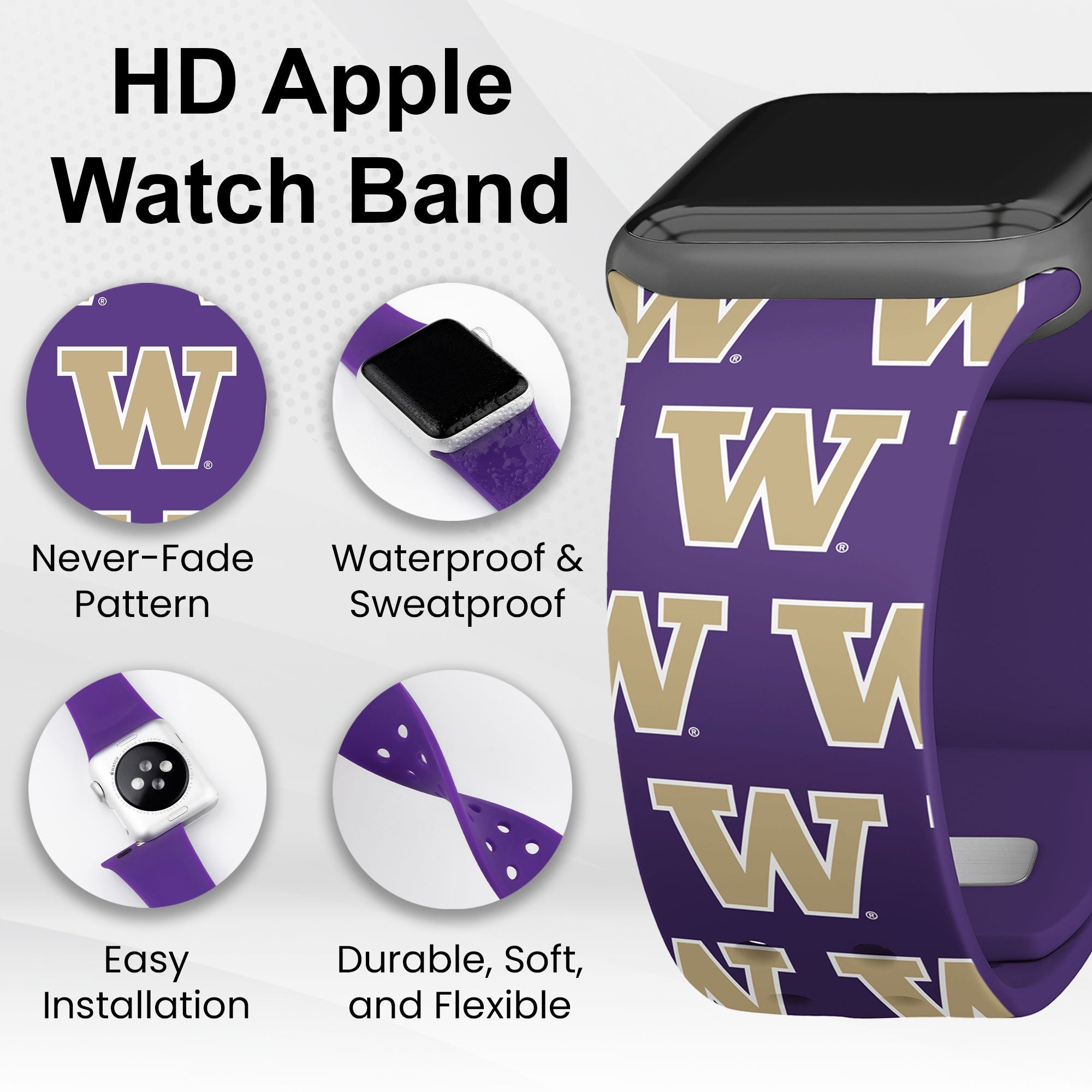 Washington Huskies HD Apple Watch Band 7