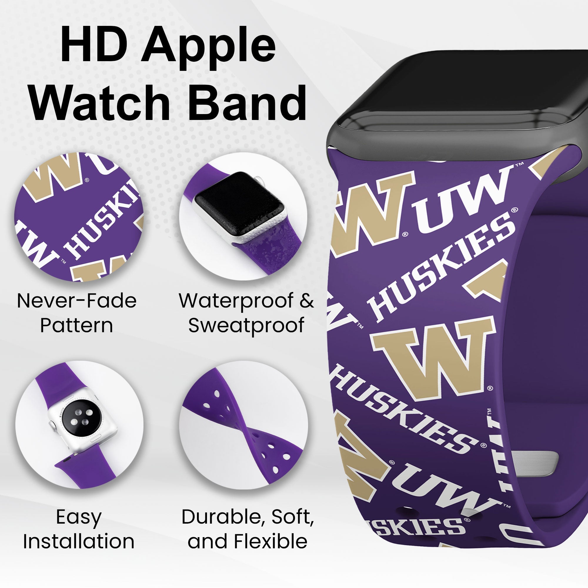 Washington Huskies HD Apple Watch Band 11