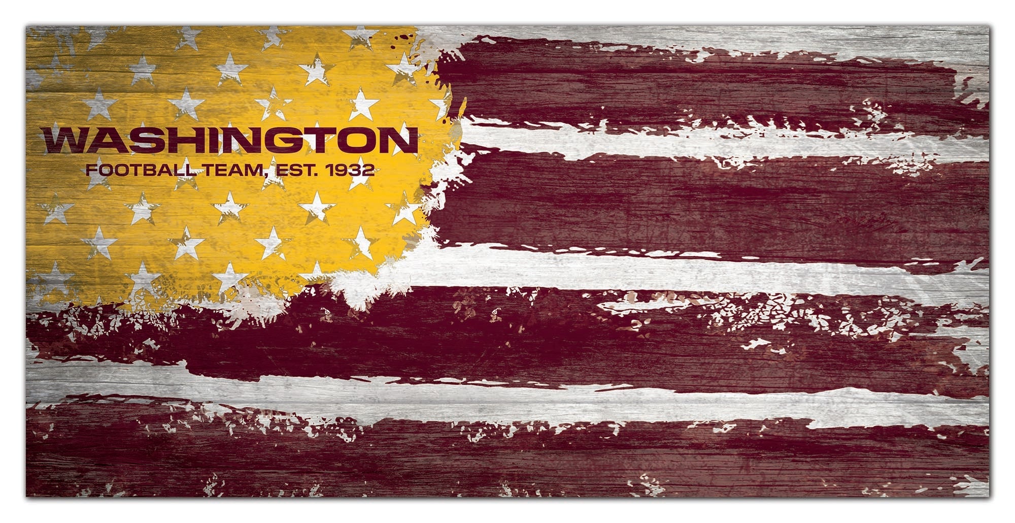 Washington Football Team Flag Wooden Sign 1