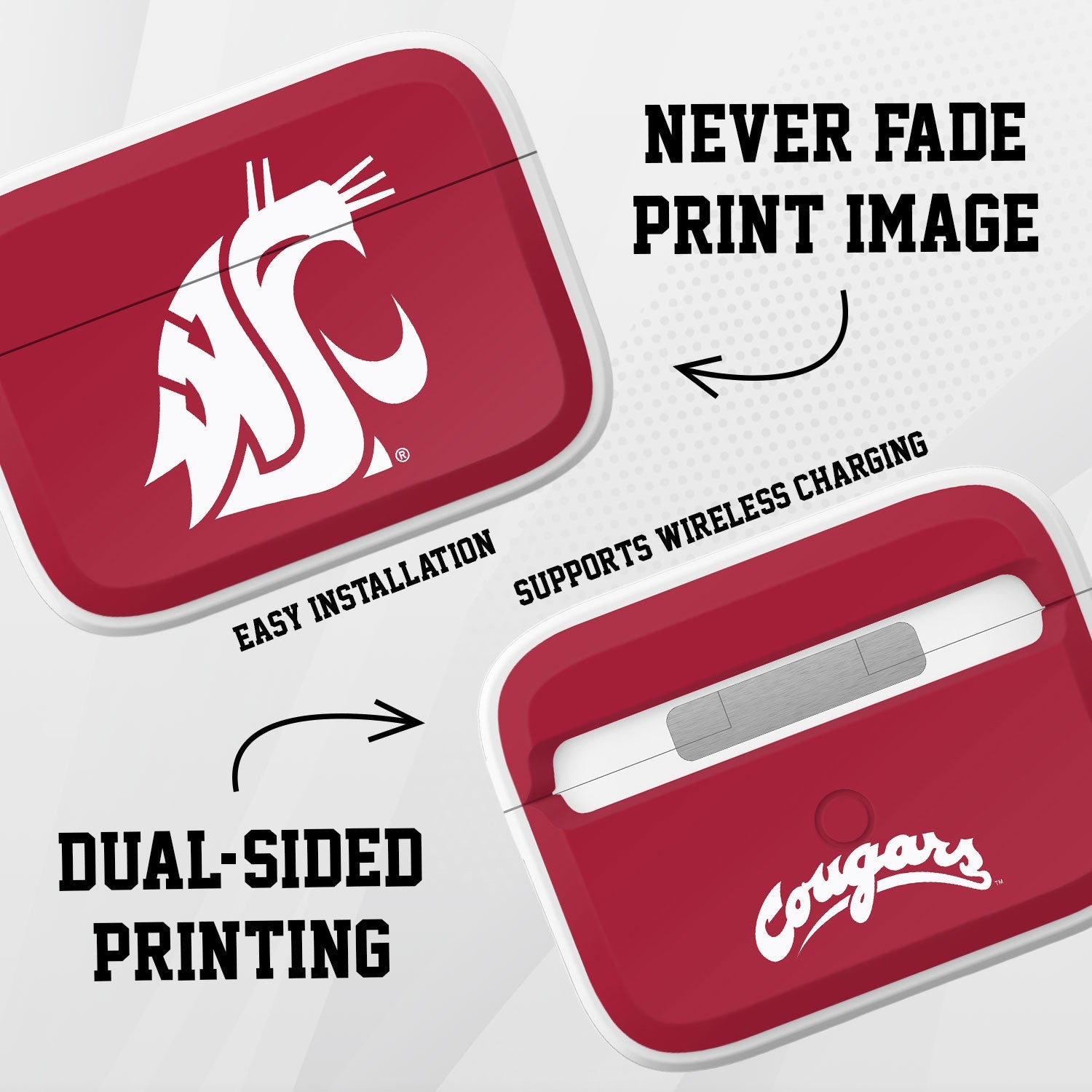 Washington State Cougars HDX Apple Airpods Pro 1 & 2 Case Cover 2