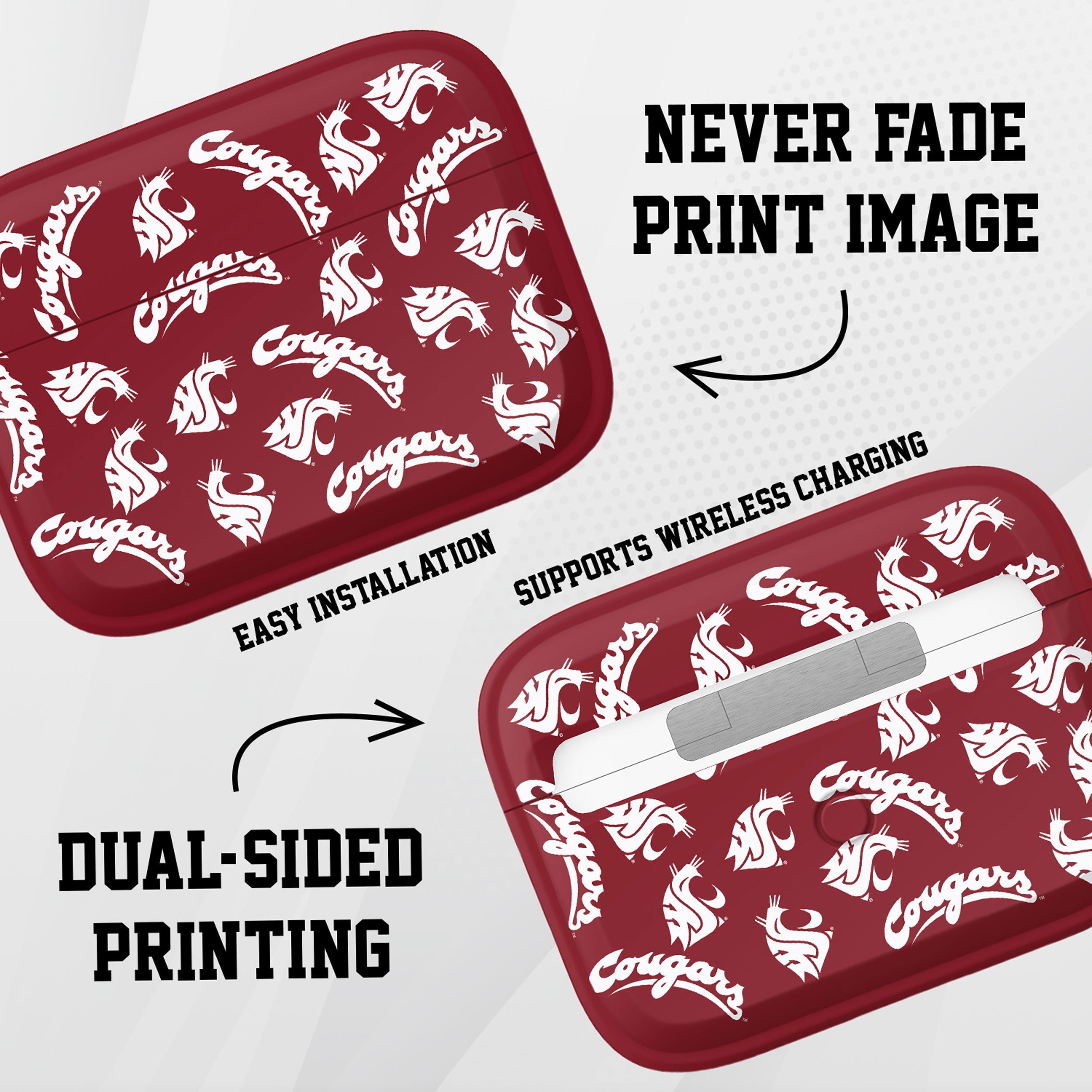 Washington State Cougars HDX Apple Airpods Pro 1 & 2 Case Cover 11