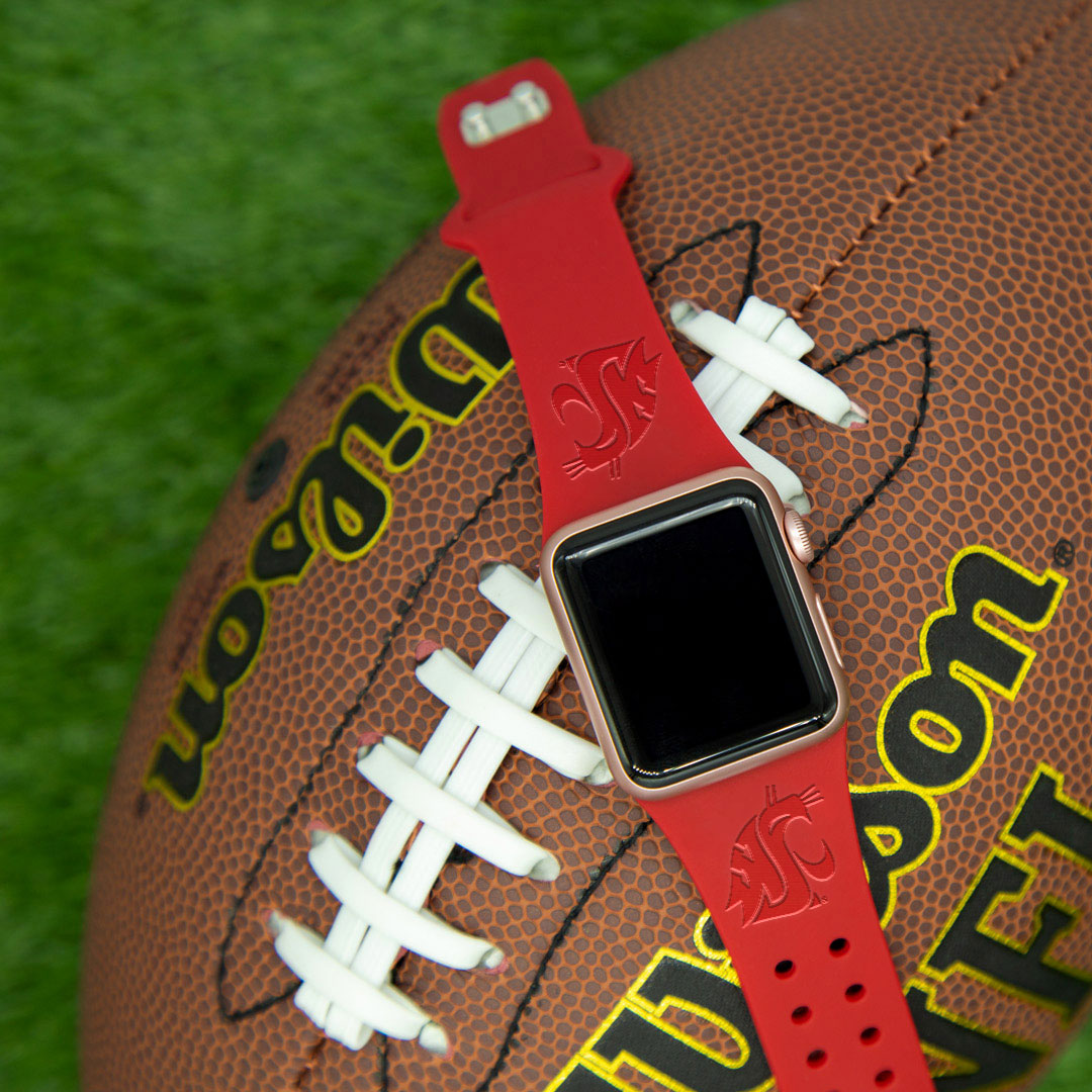 Washington State Cougars Engraved Apple Watch Band 4