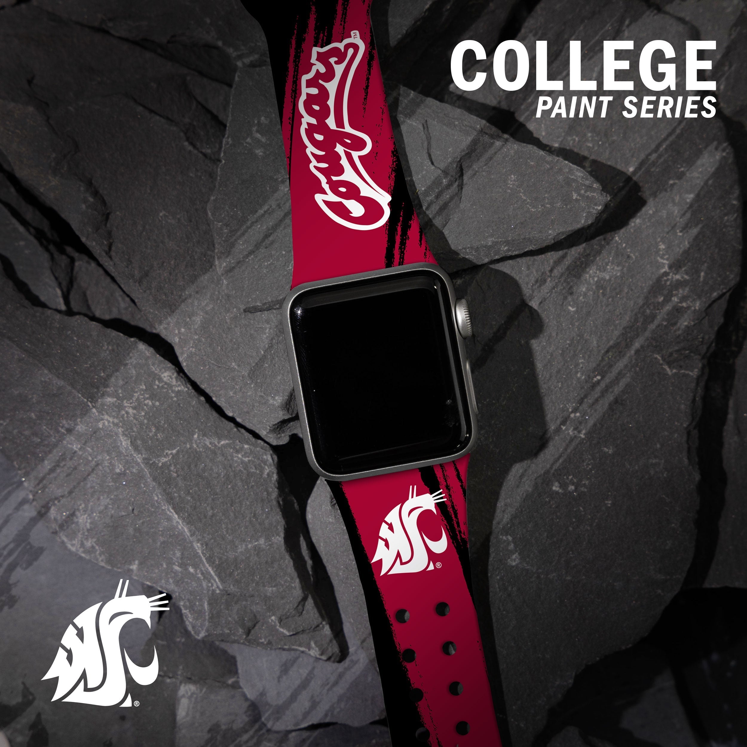 Washington State Cougars HD Apple Watch Band 27