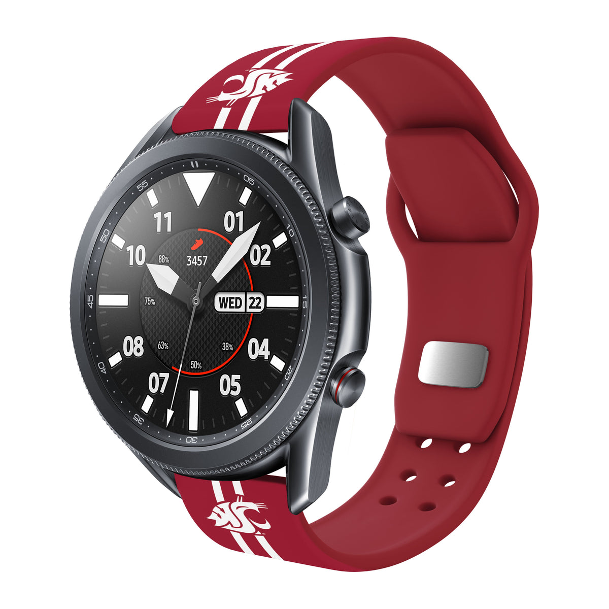 Washington State Cougars HD Watchband for Samsung, Garmin, Fossil, and More for Samsung, Garmin, Fossil, and More | Affinity Bands 4