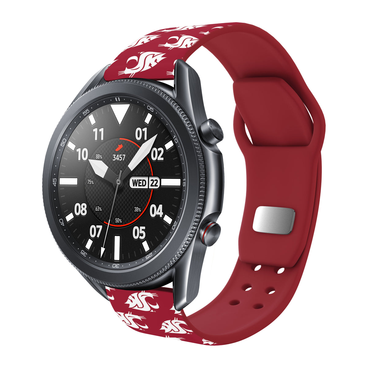 Washington State Cougars HD Watchband for Samsung, Garmin, Fossil, and More for Samsung, Garmin, Fossil, and More | Affinity Bands 8
