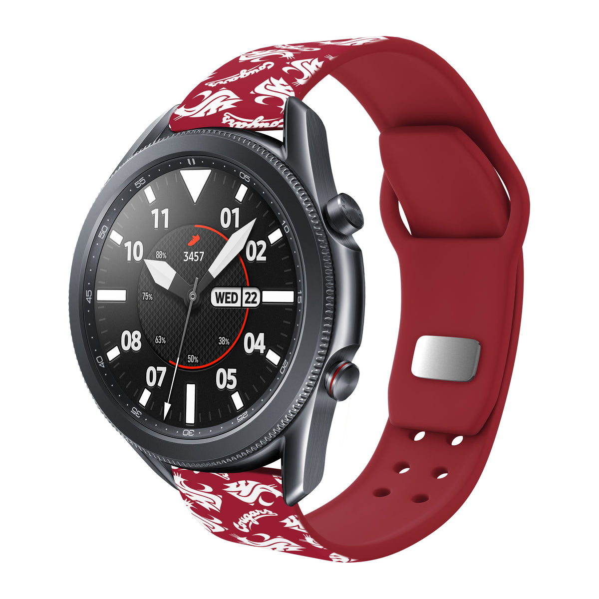 Washington State Cougars HD Watchband for Samsung, Garmin, Fossil, and More for Samsung, Garmin, Fossil, and More | Affinity Bands 12