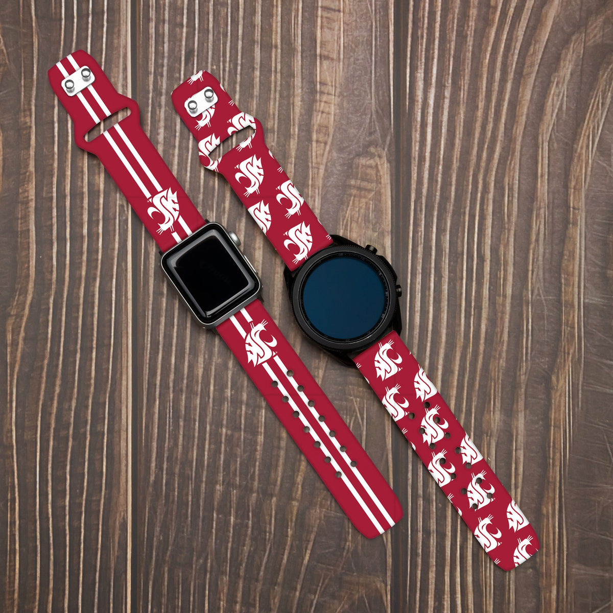 Washington State Cougars HD Watchband for Samsung, Garmin, Fossil, and More for Samsung, Garmin, Fossil, and More | Affinity Bands 2