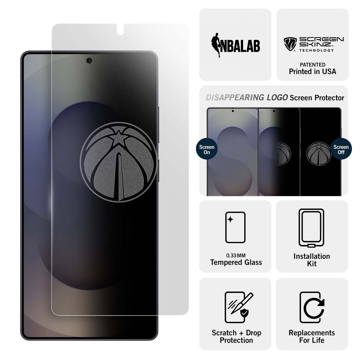 Washington Wizards Samsung Clear Screen Protector 3