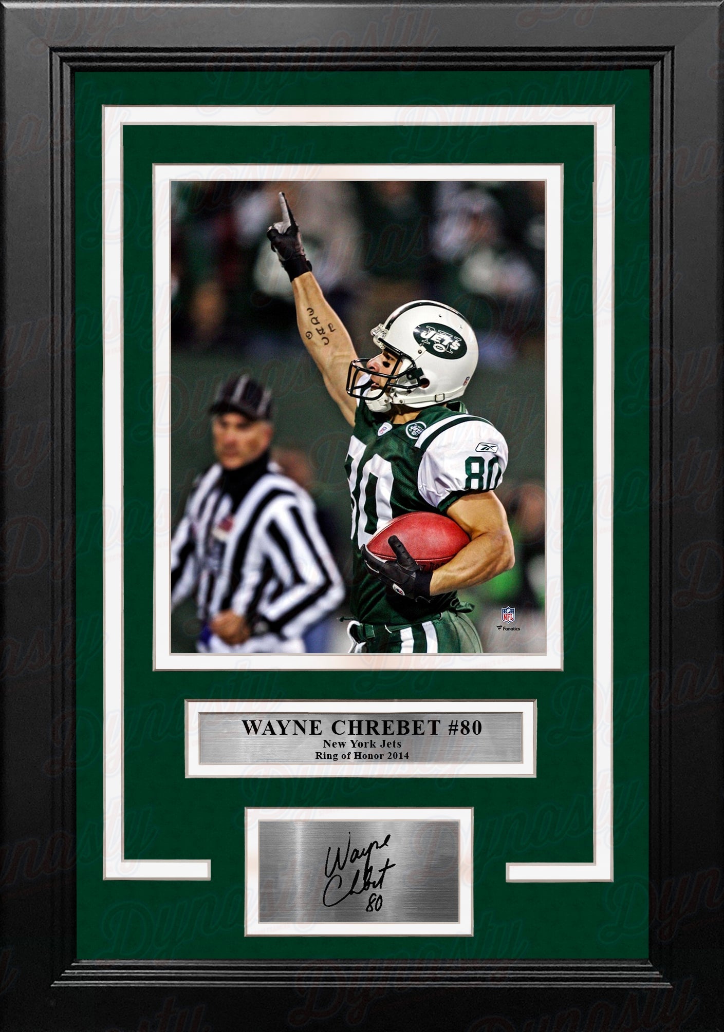 Wayne Chrebet Celebration New York Jets 8" x 10" Framed Football Photo with Engraved Autograph 1