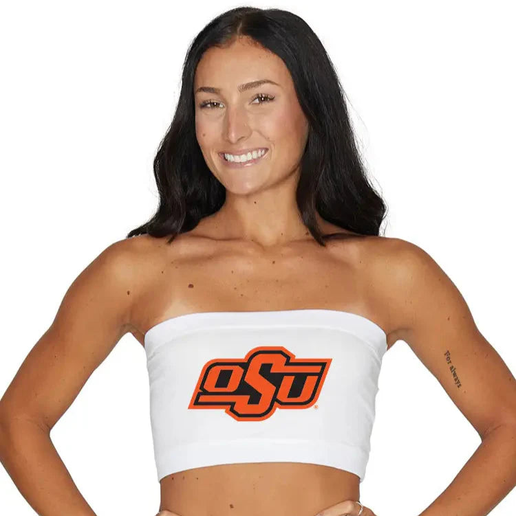 Oklahoma State White Bandeau Top | lojobands
