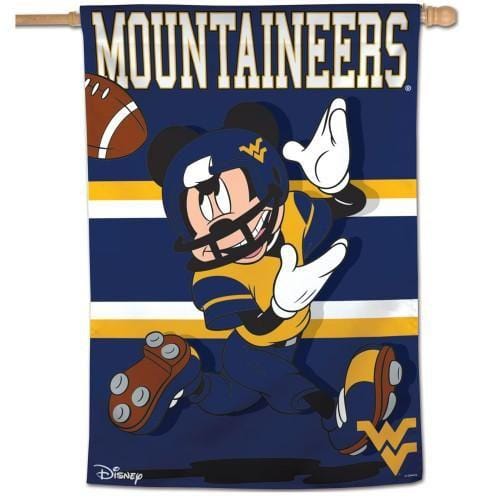 West Virginia Banner Mickey Mouse Mountaineers Football House Flag