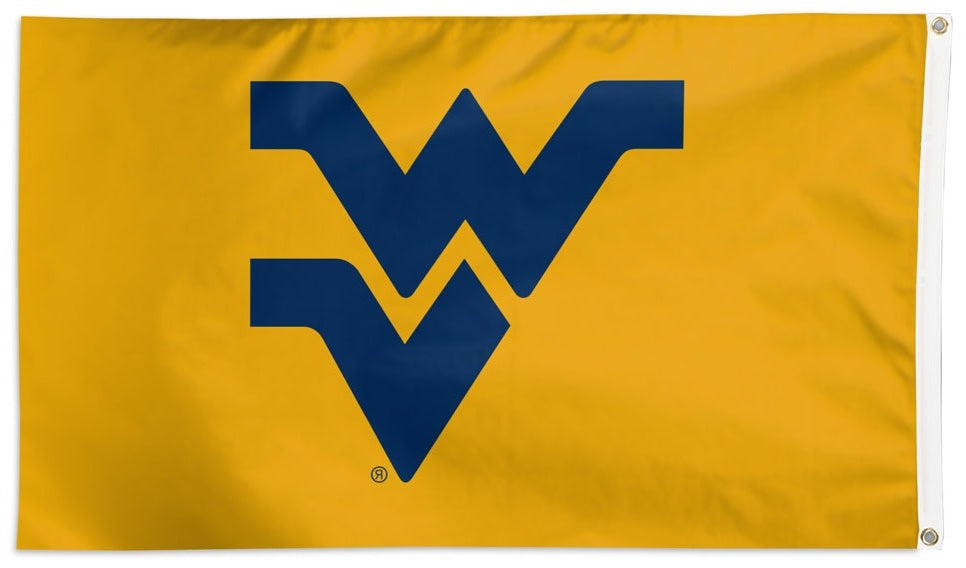 West Virginia Mountaineers Flag 3x5 WV Logo Yellow