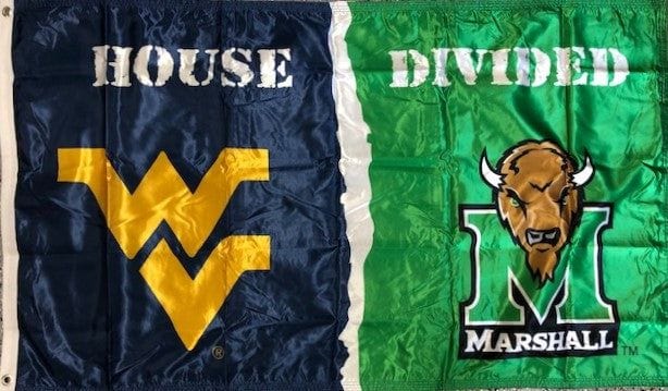 West Virginia vs Marshall Flag 3x5 House Divided 2 Sided Rivalry