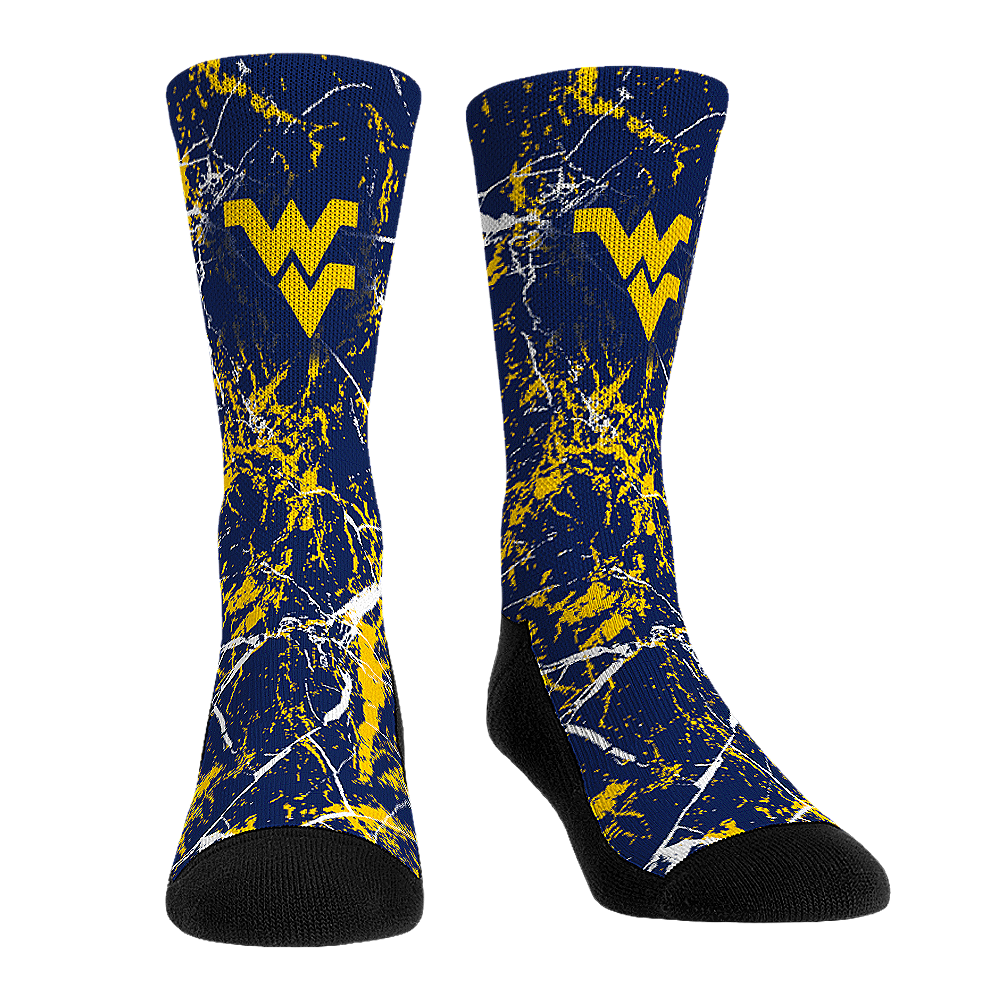West Virginia Mountaineers - Cracked Marble | Rock 'Em Socks 1