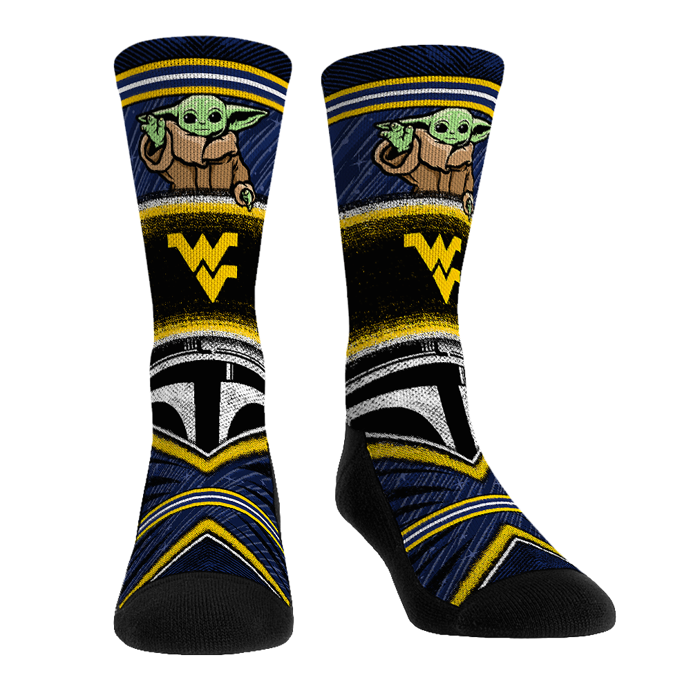 West Virginia Mountaineers - Star Wars  - Grogu Intergalactic Fan | Rock 'Em Socks