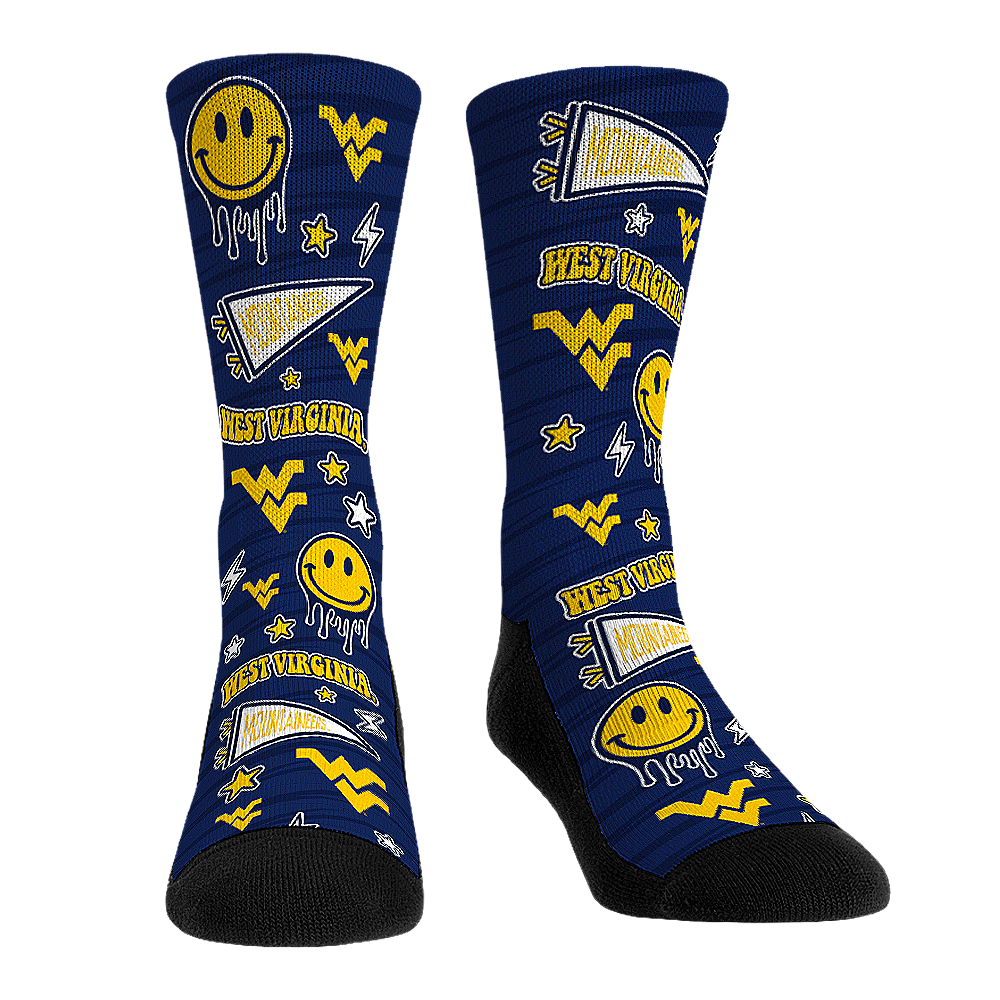 West Virginia Mountaineers - Smiley Stickers | Rock 'Em Socks