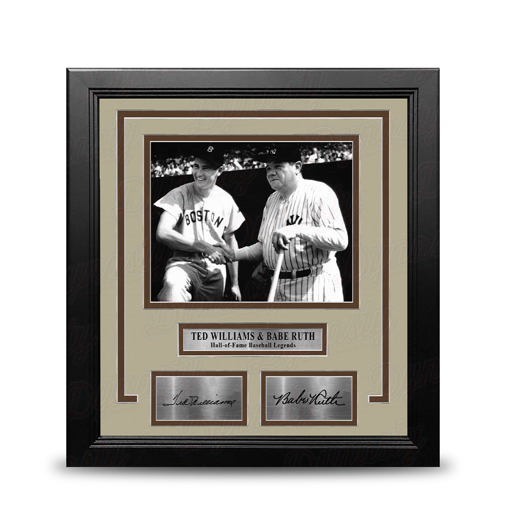 Ted Williams and Babe Ruth 8" x 10" Framed Baseball Legends Photo with Engraved Autographs 1