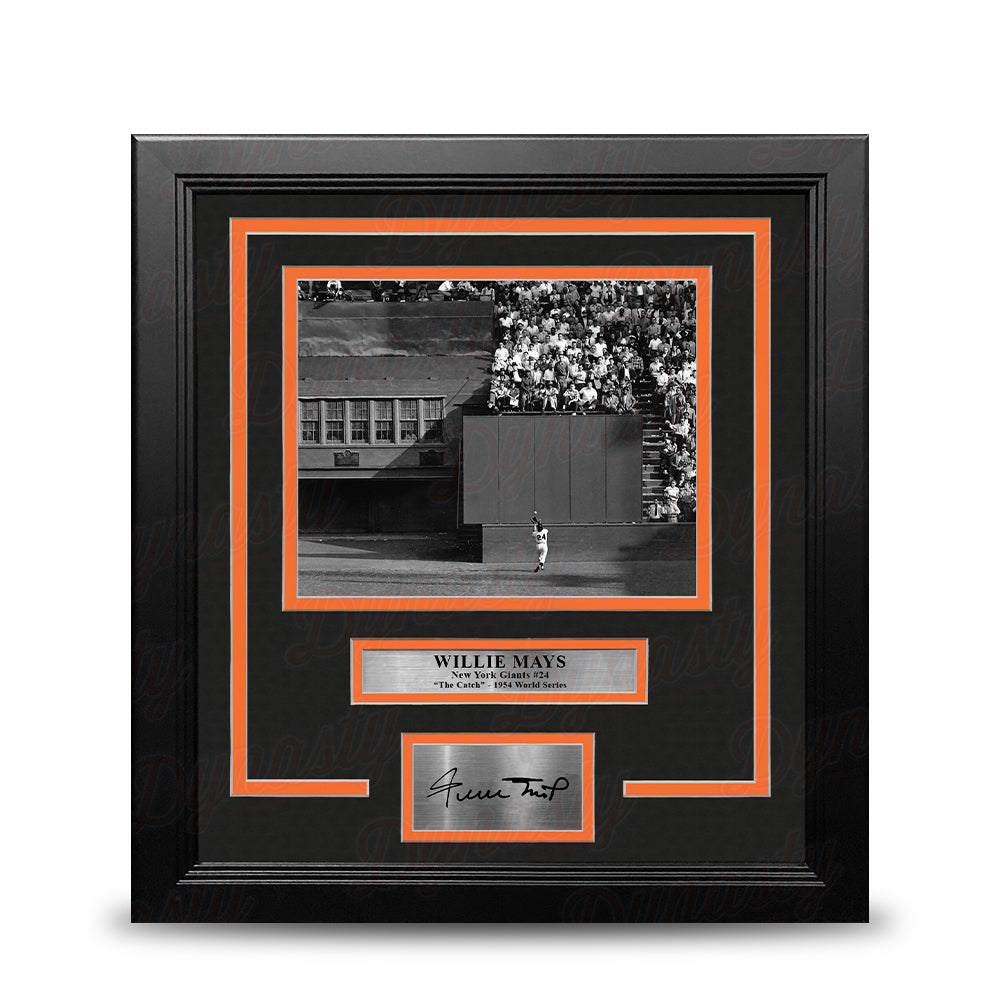 Willie Mays The Catch New York Giants 8" x 10" Framed Baseball Photo with Engraved Autograph 1