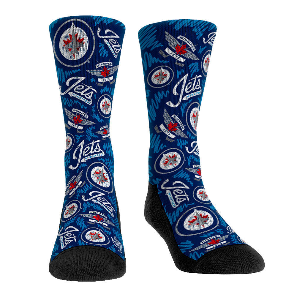 Winnipeg Jets - Logo Sketch | Rock 'Em Socks