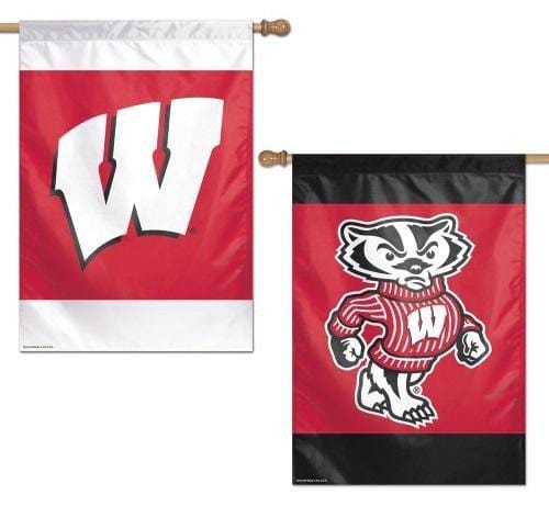 Wisconsin Badgers Flag 2 Sided Double Logo House Banner 1