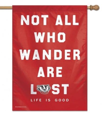 Wisconsin Badgers Flag Life Is Good Vertical House Banner