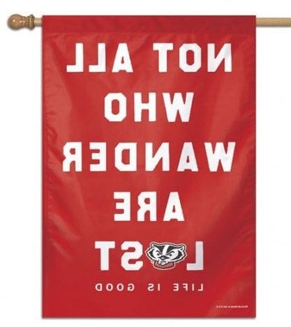 Wisconsin Badgers Flag Life Is Good Vertical House Banner