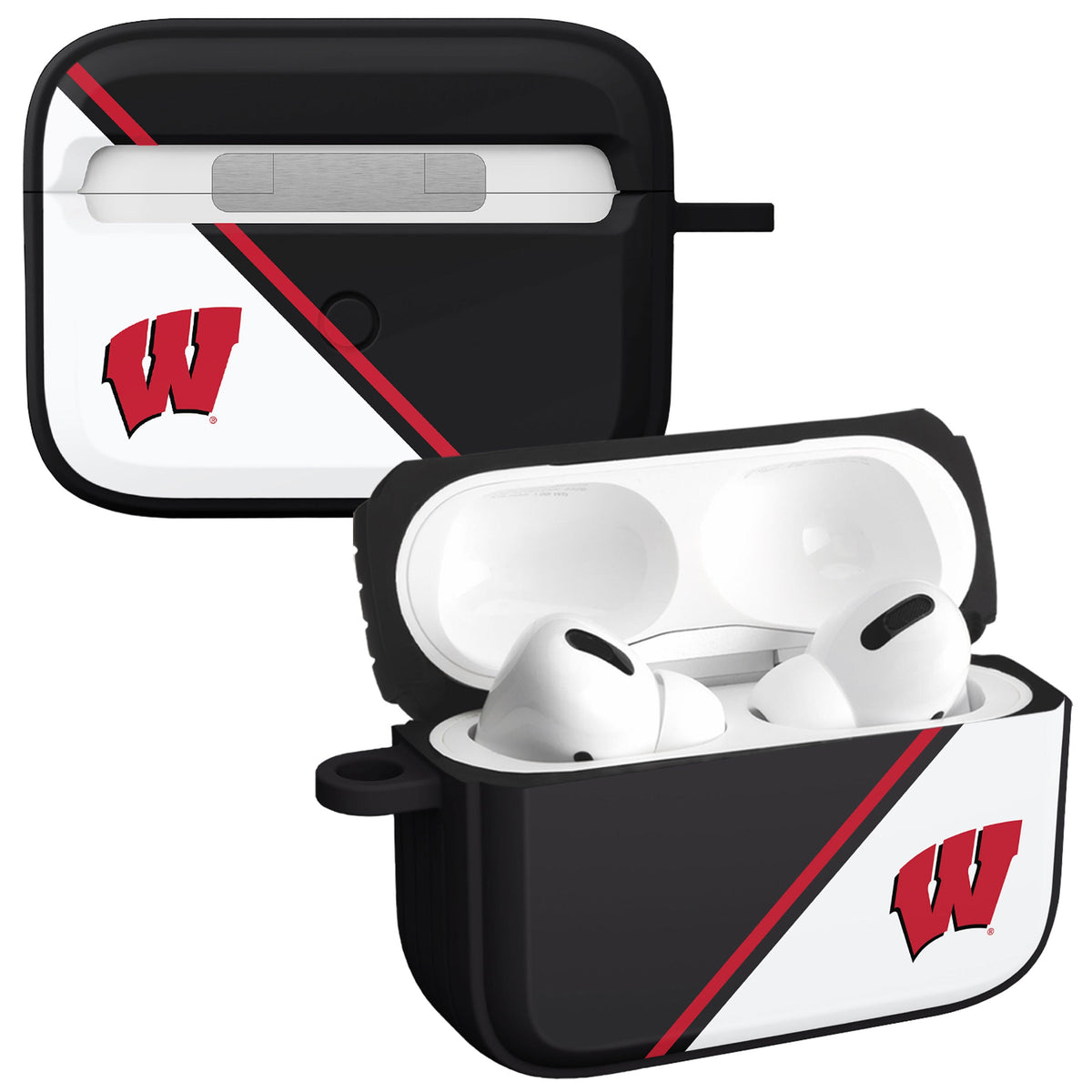 Wisconsin Badgers HDX Champion Series Apple AirPods Pro 1 & 2 Case Cover | Affinity Bands 1
