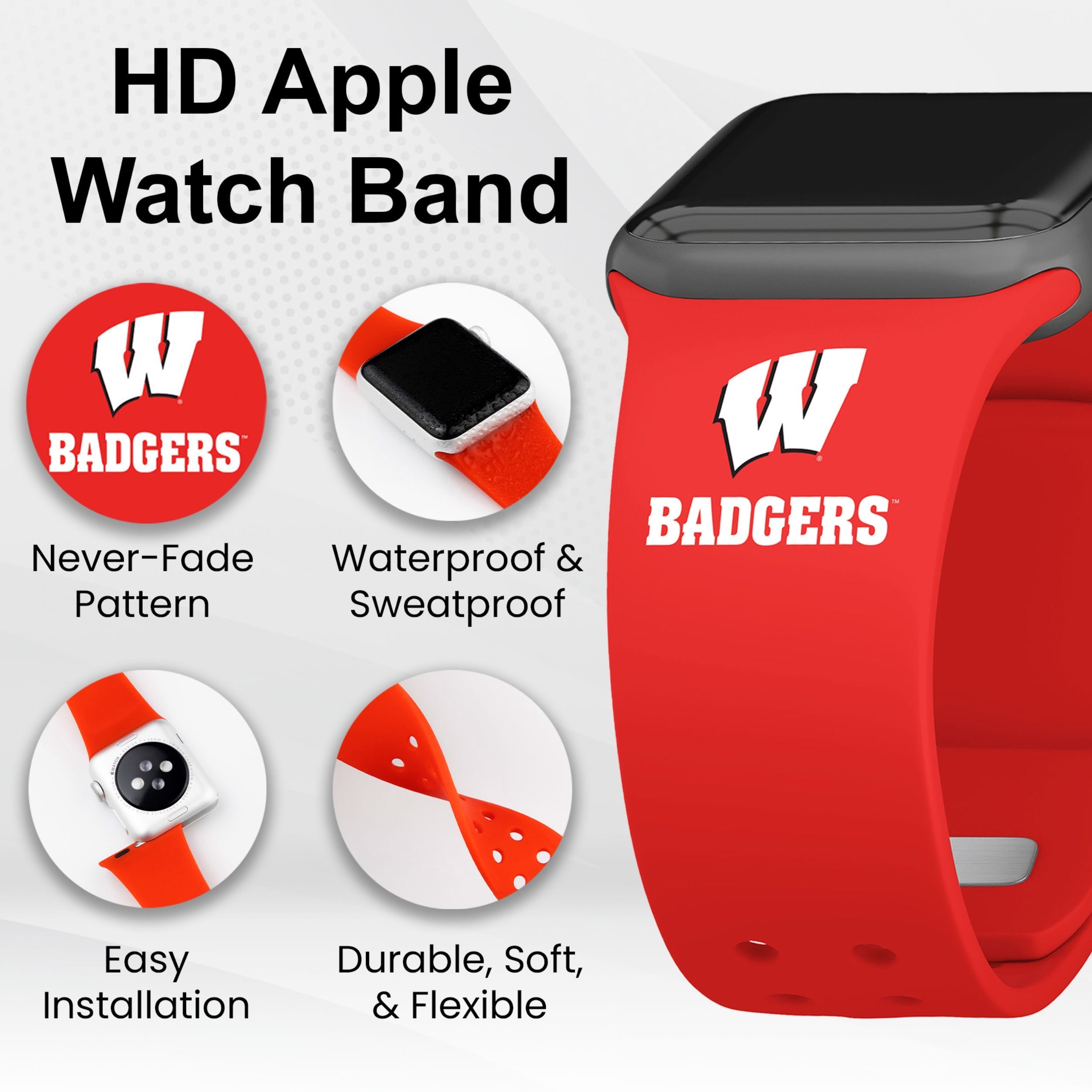 Wisconsin Badgers HD Apple Watch Band 14