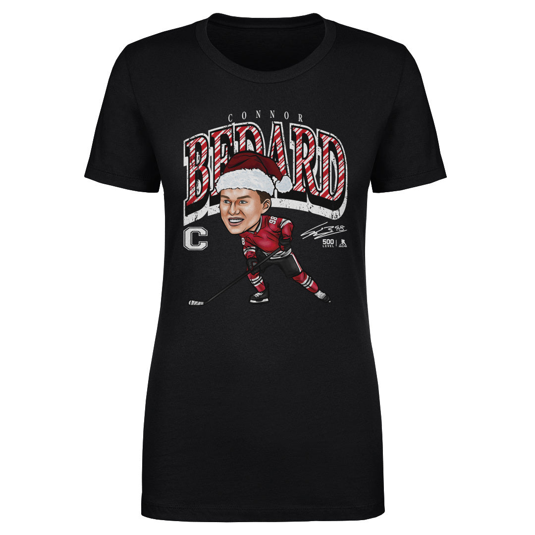Connor Bedard Chicago Cartoon Santa Hat