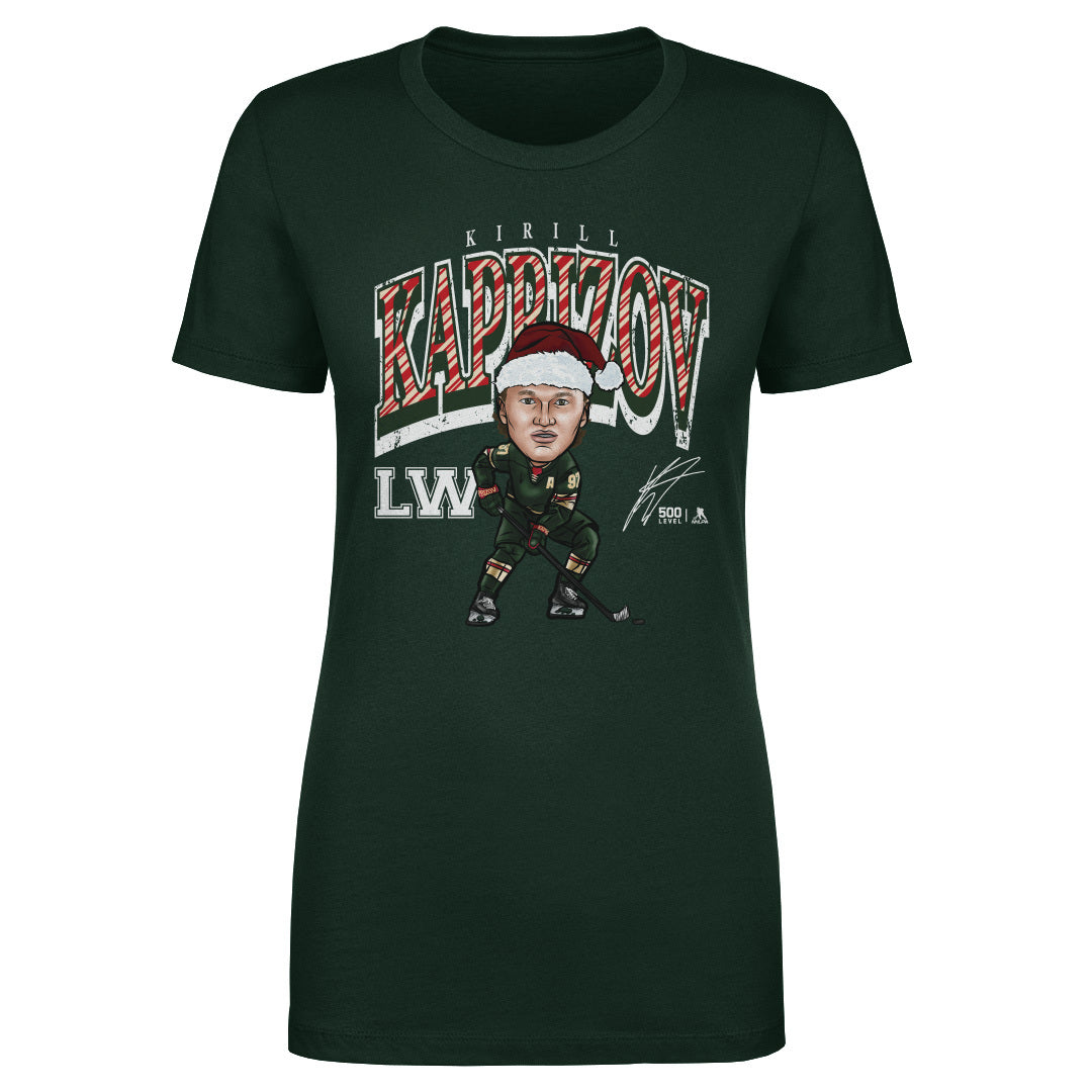 Kirill Kaprizov Minnesota Cartoon Santa Hat 3