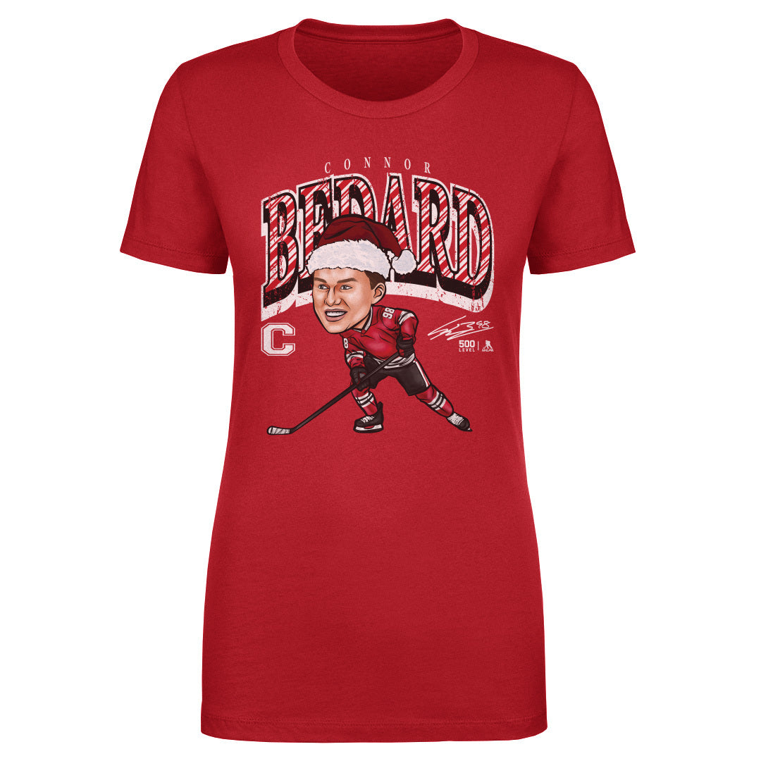 Connor Bedard Chicago Cartoon Santa Hat