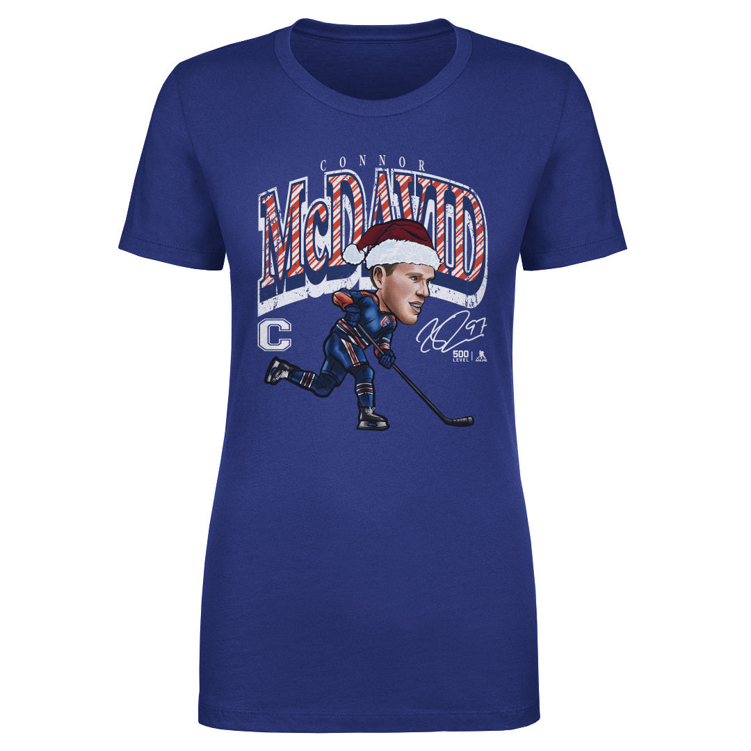 Connor McDavid Edmonton Cartoon Santa Hat