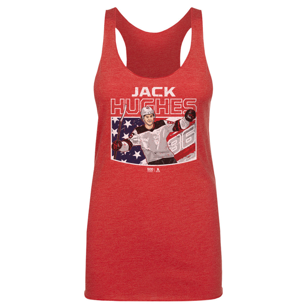 Jack Hughes New Jersey American Flag 4