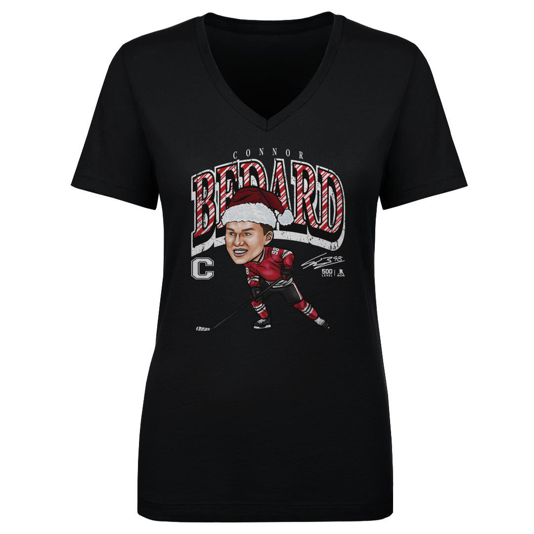 Connor Bedard Chicago Cartoon Santa Hat