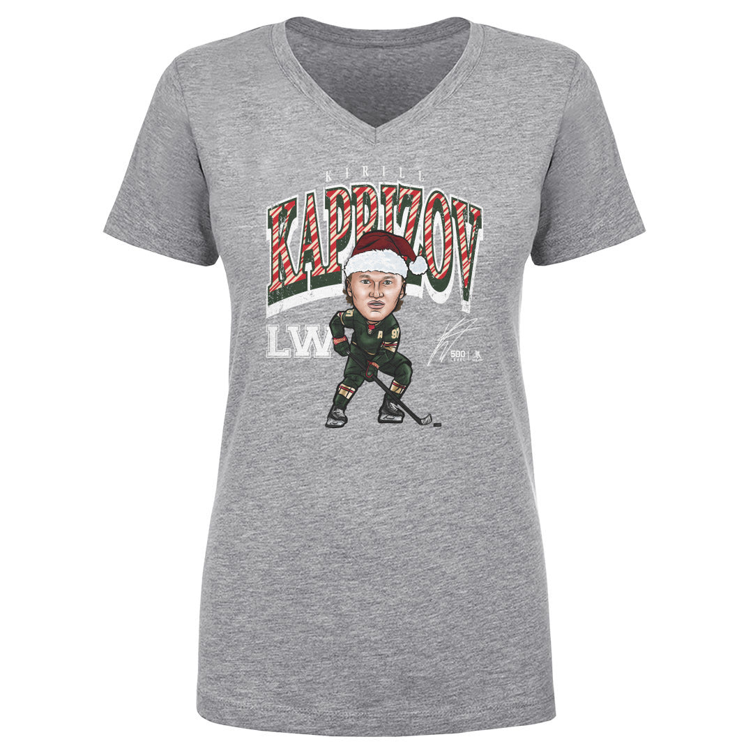 Kirill Kaprizov Minnesota Cartoon Santa Hat