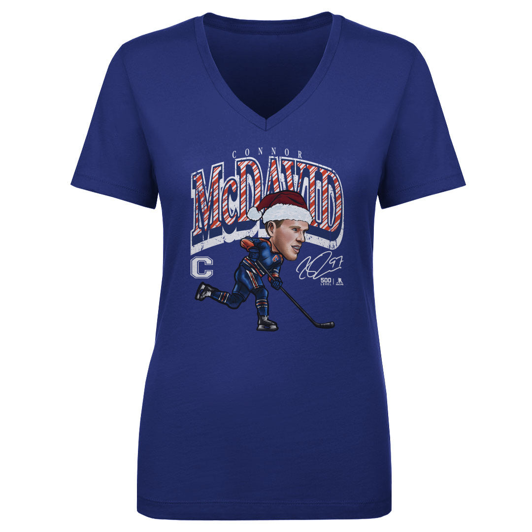 Connor McDavid Edmonton Cartoon Santa Hat