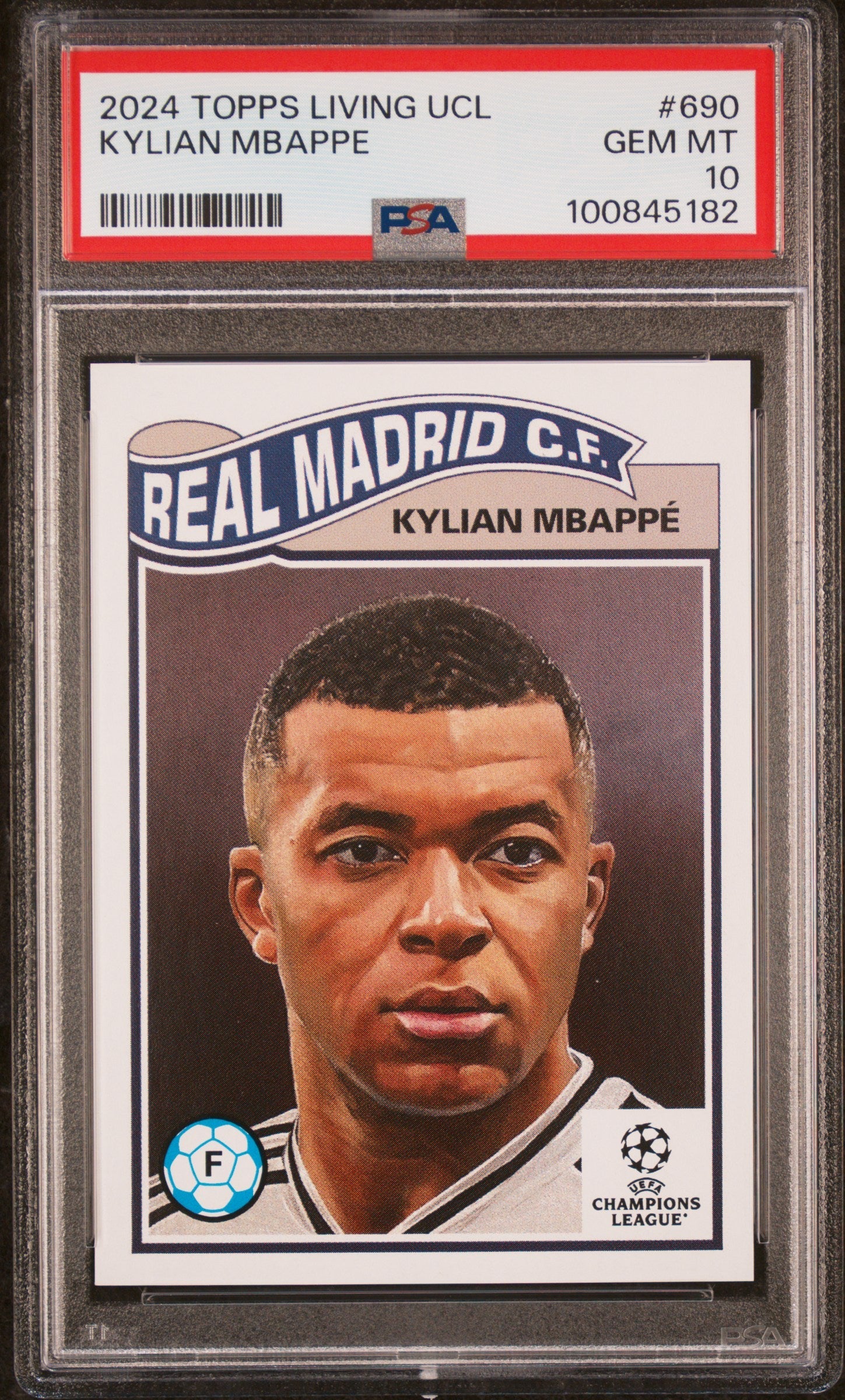 Graded 2024 Topps Living UCL Kylian Mbappe #690 Soccer Card PSA 10 Gem Mint 1