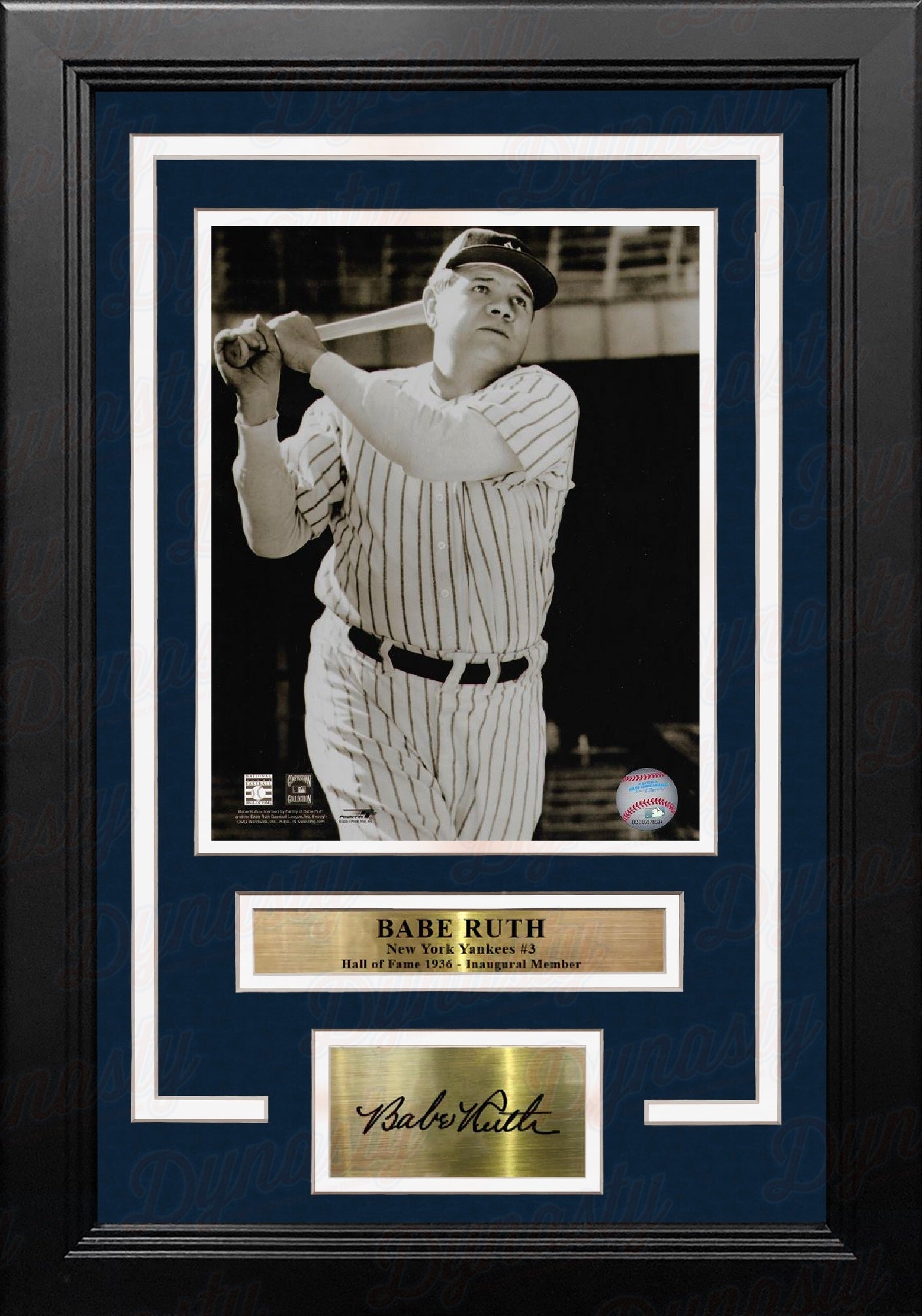 Babe Ruth in Action New York Yankees 8" x 10" Framed Baseball Photo with Engraved Autograph 1