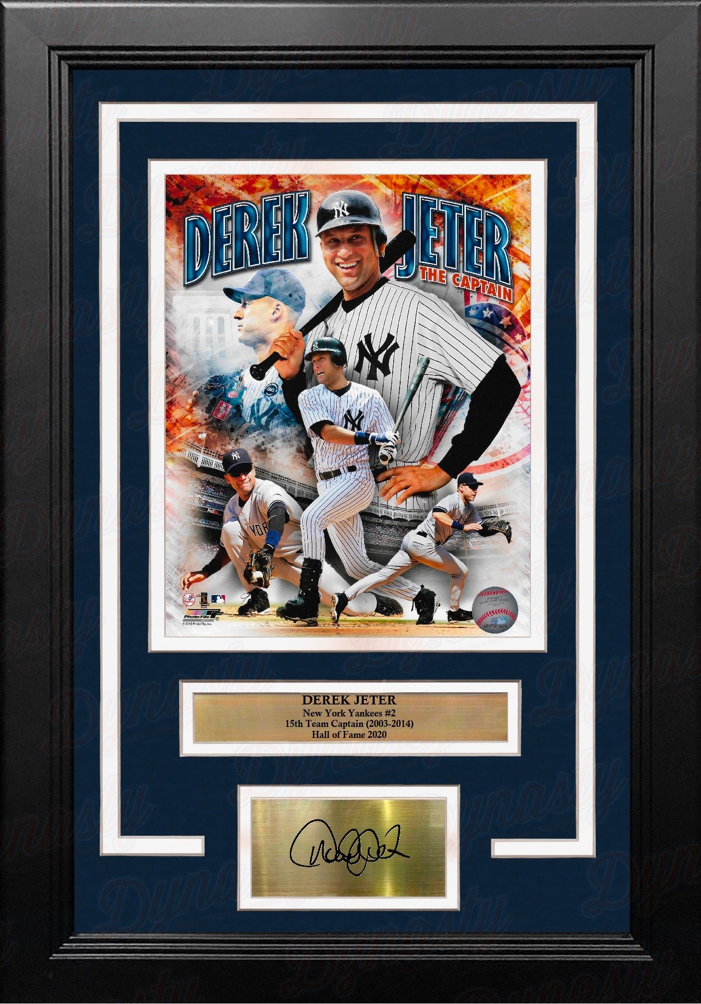 Derek Jeter Captain Collage New York Yankees 8" x 10" Framed Baseball Photo with Engraved Autograph 1